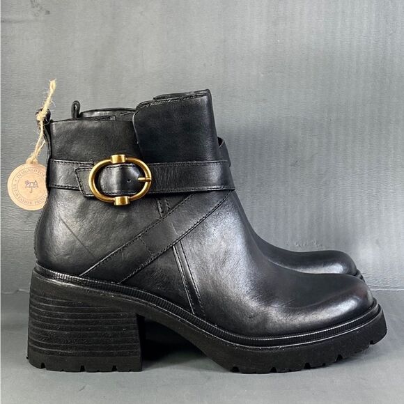 Sofft Jenine Women's black leather waterproof platform comfort booties size 10 - Picture 2 of 12